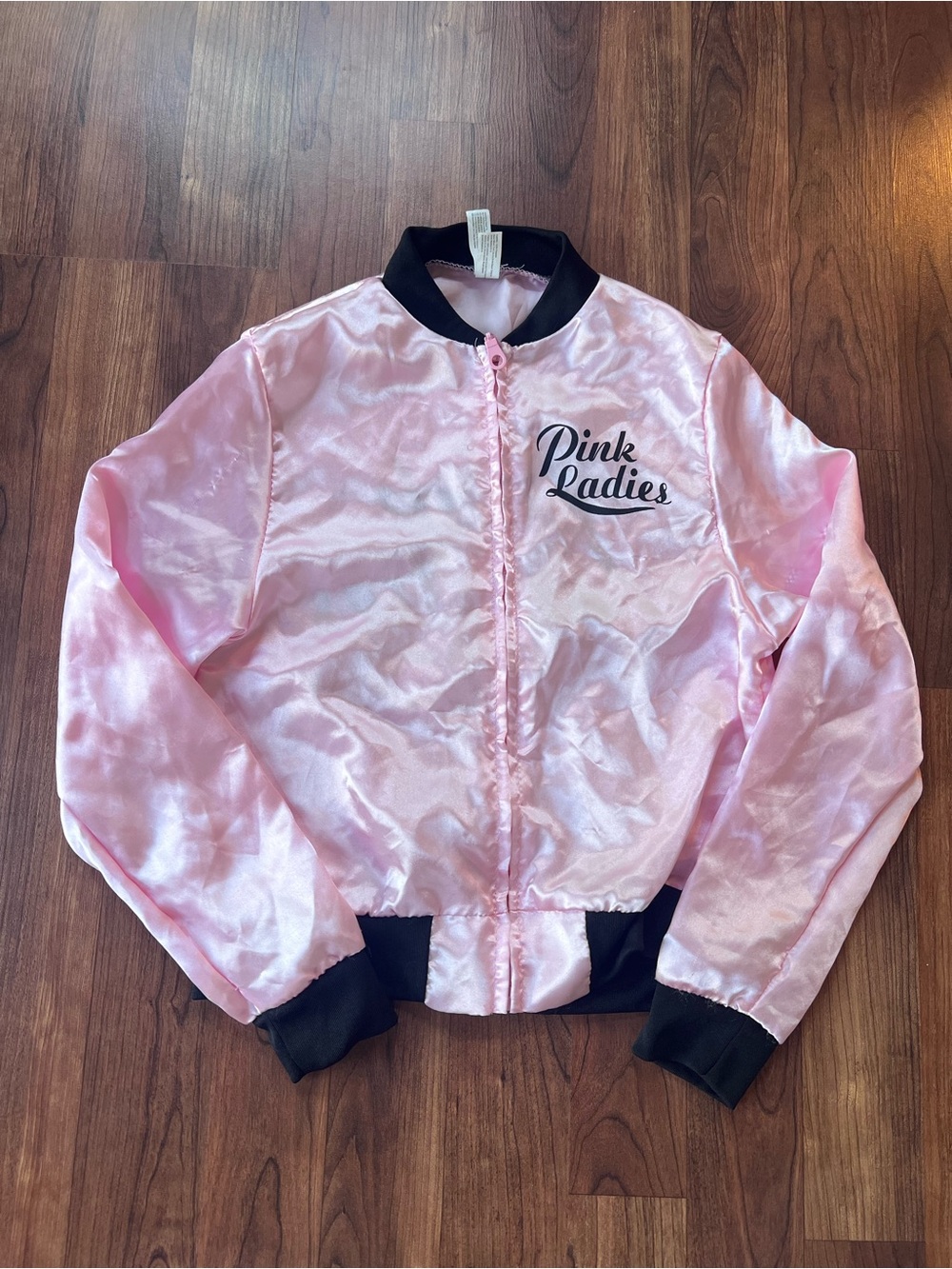 Pink Ladies Grease Satin-Style Bomber Zip Jacket Pink Child Medium 8-10